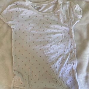White and rose gold heart shirt